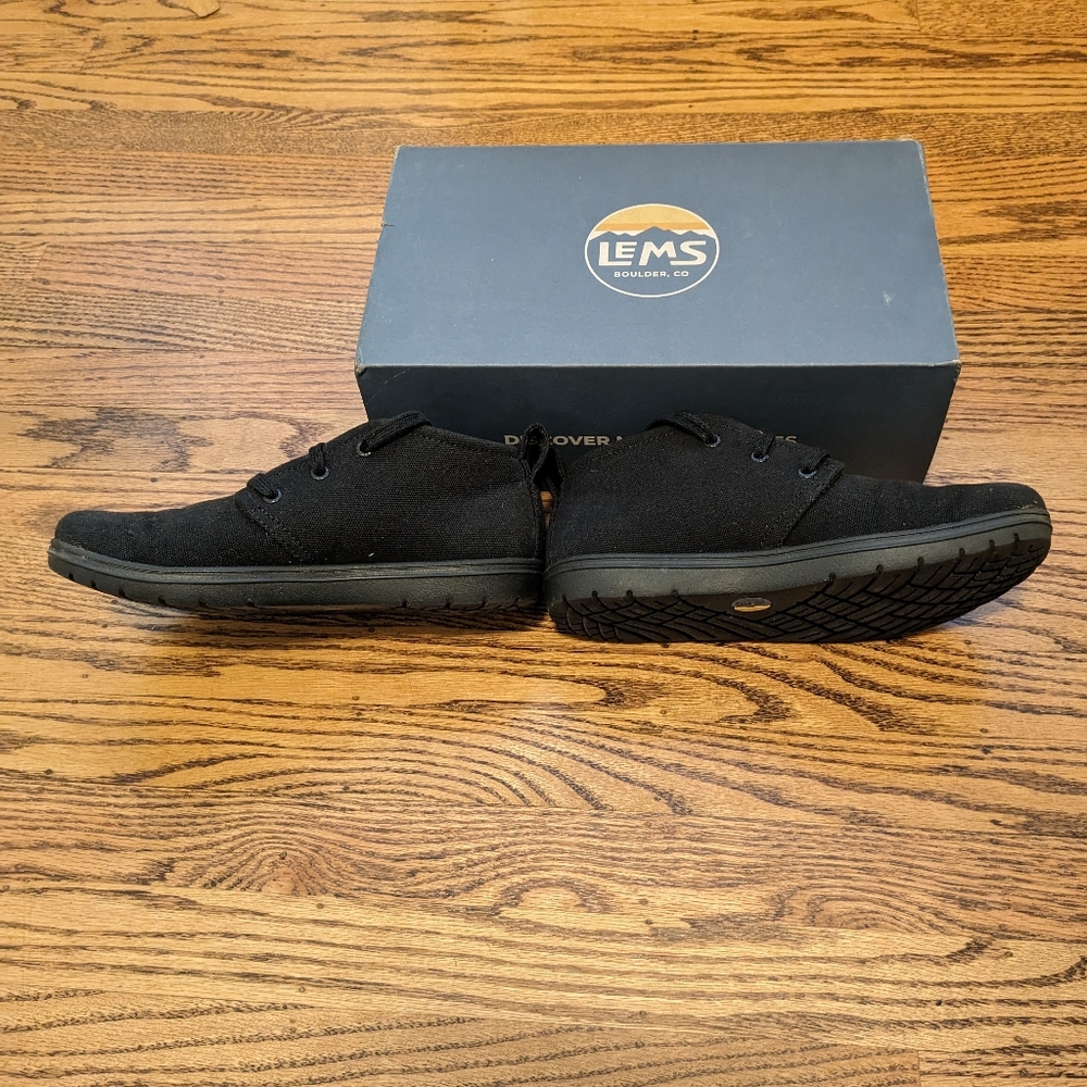 Lems Chukka Women's Black Canvas Vegan Minimalist Sneakers - Picture 5 of 7